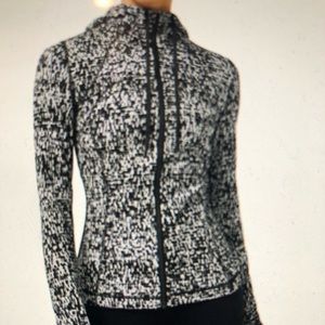 Lululemon Hooded Define Jacket *Nulu Urban Block Ice Grey Black 10